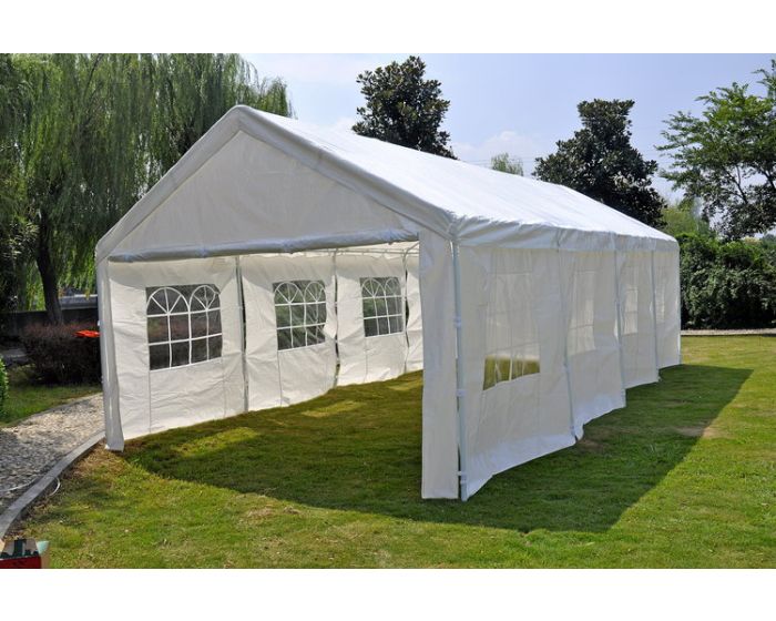Witte partytent 4m x 8m