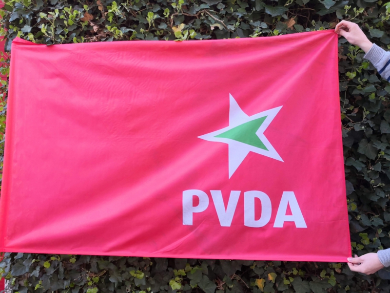 Vlag op stok PVDA / Drapeau sur poteau PVDA